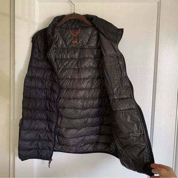 Men's Medium Black Down Puffer Vest Full Zip & Zip Povkets Hawke & Co - Picture 3 of 8